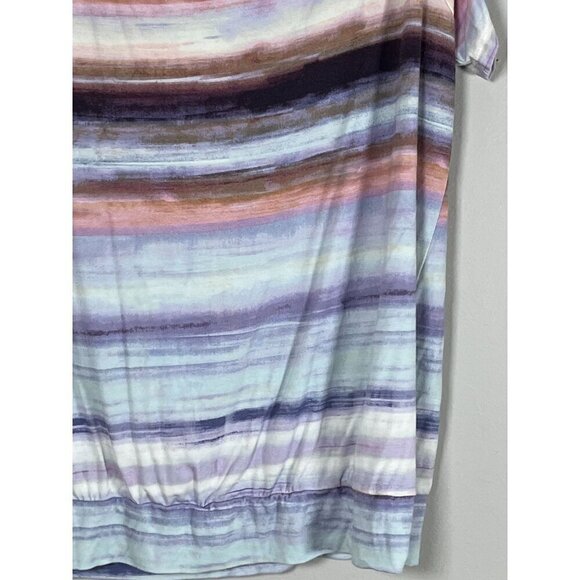 Torrid Top Women 18 Pink Striped Classic Summer Drape Feminine Boho Western 80s - Picture 7 of 13